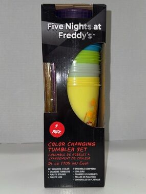 Five Nights at Freddy's 4 Pack Color Changing Plastic 24oz Tumbler Set
